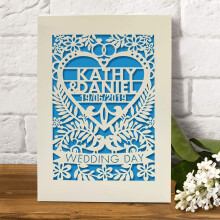 Personalised Wedding Card for Bride and Groom Laser Cut Greeting Cards Congratulation