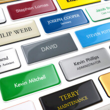 Badgemaster Engraved Domed Name Badge 76 x 32mm