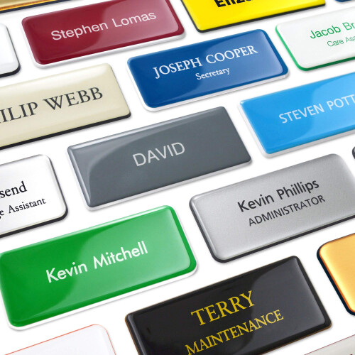 Badgemaster Engraved Domed Name Badge 76 x 32mm