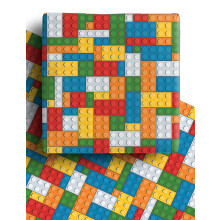 4 x Building Blocks Recyclable Wrapping Paper for Boys and Girls - Premium Gift Wrap