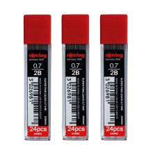 rOtring 0.7mm 2B Super Polymer Pencil Lead - Pack of 3 Tubes - 72 Leads in Total - Re