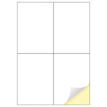 Creavvee 4 Label per Sheet, 25 A4 Sheets, Printable White Sticker Paper Labels for La