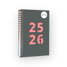 2025-2026 Academic Diary Wiro A5 Size Week to View Spiral Cover Diaries Mid Year Die