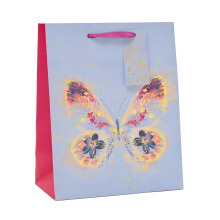 UK Greetings | Medium Gift Bag | Party Bags for Presents | Birthdays/Weddings/Mother's Day | Pretty Butterfly Design | 22.8 x 19 cm