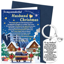XINDY Husband Christmas Card, Christmas Card for Husband Xmas Card Keyring Romantic G