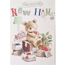 Congratulations Good Luck in Your New Home Card - Cute Bear Packing Boxes