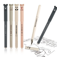 ABEIER Erasable Gel ink Pens 4 Pack,Cute Cartoon Animal Stationary, 0.35mm Black Ink