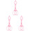 3Pièces Clips Silicone Anti- Détachables Rose 2