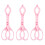 3Pièces Clips Silicone Anti- Détachables Rose 4