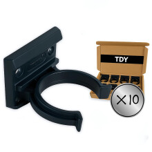 10 x Heavy Duty Kitchen Plinth Clips 30mm-35mm Kick Board Clips with Attaching Bracket, Black, Pack of 10