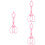 3Pièces Clips Silicone Anti- Détachables Rose 6