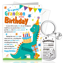 HOWAF Grandson Birthday Card, Happy Birthday for Grandson Birthday Cards Heart Grands