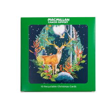 Macmillan Winter Wishes Stag Charity Christmas Cards – Pack of 10 Luxury and Eco-Frie