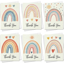 BestaFiesta Thank You Notes Pack of 28 - Rainbow Thank You Notes - For Weddings, Baby