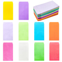 100 Pcs Small Kraft Mini Coloured Envelopes for Seeds, Coin, Cash, Gifts, Wages, Beads (10x6cm/3.9x2.4inch)