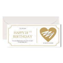 Personalised Scratch Card Birthday Scratch Card Gift Reveal Birthday Surprise Greeting Cards Scratch-Off Stickers with Envelope Best Wishes Gift Gree