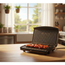 George Foreman 25820 Large Fit Grill - Versatile Griddle, Hot Plate and Toastie Machine with Improved Non-Stick Coating and Speedy Heat Up, Black