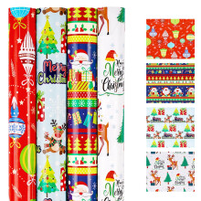 Christmas Wrapping Paper Roll,Cydaluya 4 Roll Xmas Wrapping Paper,4 * 3m Wrapping Pap