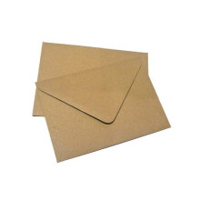 100x C6 Plain Flecked Recycled Kraft Card Envelopes Natural Brown (114x162mm A6)