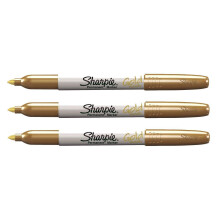 Sharpie Gold Metallic Fine Point Permanent Marker - Pack of 3
