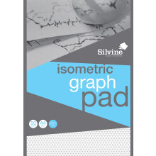 Silvine A4 Professional Graph Pad. 50 Sheets of Quality 90gsm Paper, Printed Isometric Grid