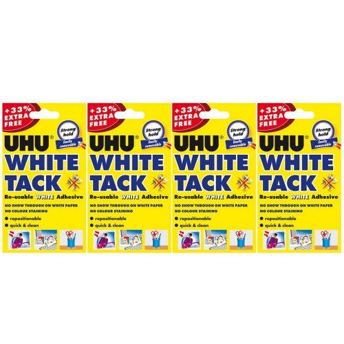UHU WHITE TACK | Original REUSABLE Sticky Adhesive | Multi-Purpose | Repositionable |