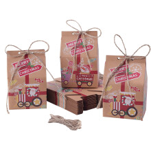 HSEAMALL 30PCS Christmas Party Favour Boxes Gift Bags Kraft Paper Sweet Candy Box Xma