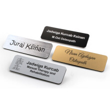 Personalised Premium Name Badge Staff ID Tag with Pin | Design Your Custom Badge | La