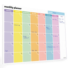 Monthly Planner Pad – A4 Undated Calendar and Scheduler – 52 Journal Sheets with Colour Coded Days and Notes area. For work home and study revisio