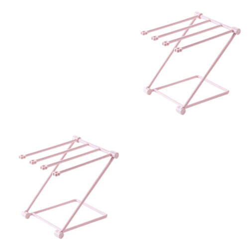 2Pièces Support Serviette Cuisine Rose 4 Barres 2