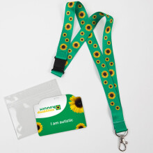 Autism Awareness Card with Hidden Disabilities Sunflower Lanyard, Hidden Disabil
