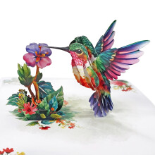CUTPOPUP Hummingbird with Purple Flowers Birthday Cards for Women, Mothers Day Cards