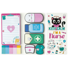 E1mity Funny Cartoon Sticky Notes Set - 550 Sheets Cute Animal Nurse Self-Stick Paper