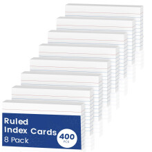 400 PCS Index Cards A6(10.2x14CM) Flash Cards, Revision Cards A6, White Ruled Flashcards, Revision Flash Cards