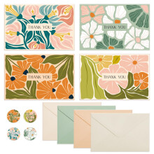 Thboxes 24 Pack Thank You Cards, 4x6 Inch Thank You Cards Multipack with Envelopes & Stickers, Mothers Day Card Greeting Card for Mother's Day