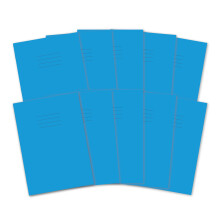 Hamelin A4 Exercise Books, 48 Pages, Light Blue, Pack of 10 for School, 8 mm Ruled an