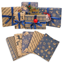Christmas Wrapping Paper Set, 10 Pack Folded Sheets (5 Designs, 2 Each) 70x50cm – Kra
