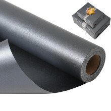 Black Wrapping Paper Roll, Reversible Pearly-Lustre Gift Wrap Paper Perfect for Weddi