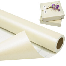 BIHIYII Off White Wrapping Paper Roll 43 cm x 10 m, Pearlescent Cream Gift Wrapping Paper, Pearly Lustre Sparkle Solid Color Beige Matte Gifts Wrap f