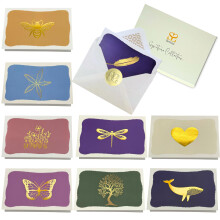 SETTINI Blank Note Cards,18 Pack All Occasion Assorted Greeting Cards, 9 Gold Foil De