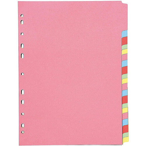 Q-Connect 20-Part Subject Divider Multi-punched A4