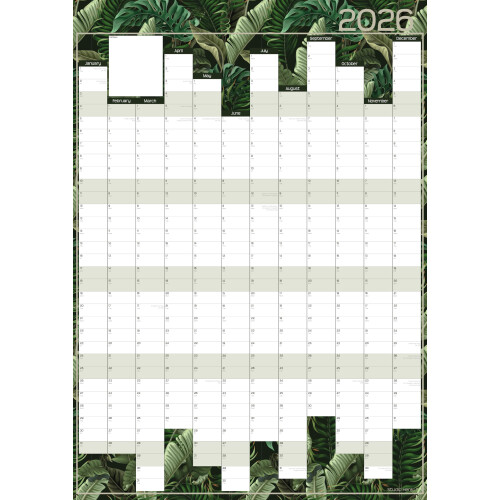 Studio Henki 2026 A2 Wall Planner – Vertical Year-to-View Calendar. Includes stickers