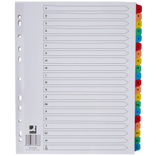 Q-Connect 20 Part A-Z Index Extra Wide Reinforced Multi-Colour Tabs
