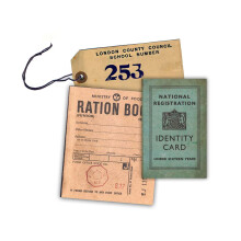 WW2 Replica Ration Book, Evacuee Tag and Identity Card by Memorabilia Pack Company