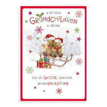 Piccadilly Greetings Cute Christmas Card to The Grandchildren - 9 x 6 inches - Regal