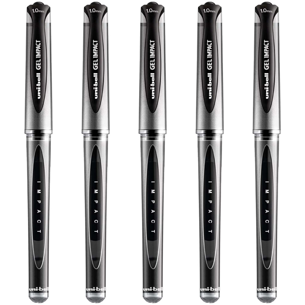 Uni-Ball Um-153S Gel Impact Broad Rollerball Pens - 1Mm Nib, 0.6Mm Line Width - Black