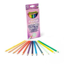 CRAYOLA Pastel Colouring Pencils, Assorted Colours, Pack of 12, Delicate Pastel Shade