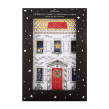 Hallmark Charity Christmas Cards, Pack of 5 White House with Festive Decorations, Pop