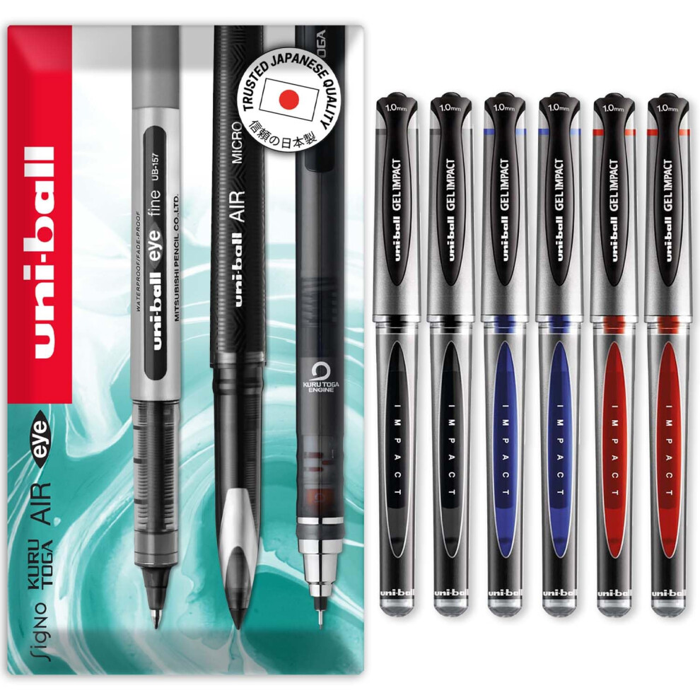 Uni-Ball Gel Impact Broad - Um-153S Rollerball Pens - 1.0Mm Nib Tip - In Envelope Gif