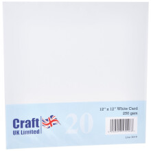 Craft UK 2019 12X12 Card, White, pack of 20 sheets